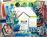 Monhegan House by Henry Kallem, Watercolor on paper, offered Feb 2021