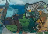 Burnt Head, Monhegan by Morris Shulman, 1948, Casein on paper, offered Feb 2021