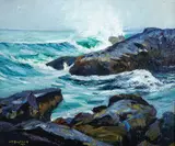 Monhegan Island Surf by Abraham Bogdanove, 1931, Oil on canvas, offered Feb 2021