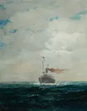 An American Cruiser at Sea by James Gale Tyler, Oil on canvas, offered Feb 2021