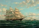 Portrait of a Square-Rigger Ship by Robert Sanders, c.1790, Oil on canvas, offered Feb 2021