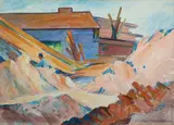 Cambridge, Brick Works by Elwyn George Gowen, 1940, Watercolor on paper, offered Feb 2021