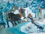 Woodcutters and Team by Carl Sprinchorn, Oil on canvas, offered Feb 2021