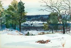 Winter Landscape by William Zorach, Watercolor, offered Feb 2021