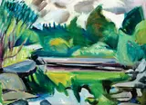 Summer, Shin Pond Maine by Carl Sprinchorn, Oil on canvas on board, offered Feb 2021