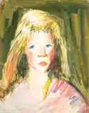 Young Female by Florence Dreyfous, Watercolor on paper, offered Feb 2021