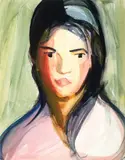 Female Portrait (Verso/Girl) by Florence Dreyfous, Watercolor on paper, offered Feb 2021