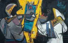 At the Shrine by Walter Feldman, 1954, Oil on canvas, offered Feb 2021