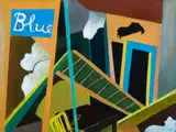2005, Blue by John Louis Laurent, Oil on canvas, offered Feb 2021