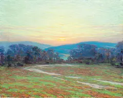 Winter Sunset by James Knox, 1940, Oil on canvas, offered Feb 2021