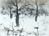 February by William Thon, Watercolor on paper, offered Feb 2021