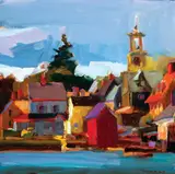 Portsmouth Light by Connie Hayes, Oil on panel, offered Feb 2021