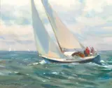 Sailboat by Don Stone, Oil on canvas, offered Feb 2021