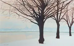 View from Baxter Boulevard by Edward Langford, Oil on board, offered Feb 2021