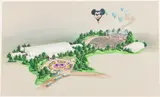 Videopolis for Euro Disney by Reggie Stanton, Gouache on Illustration Board, sold Feb 2025