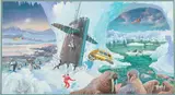 Artic Sub Awaji Island Theme Park by Reggie Stanton, Gouache, sold Feb 2025