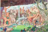 Mall of America Concept Art by Reggie Stanton, Gouache, sold Feb 2025