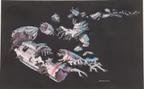 OH, Space Ship Concept Art by Cedar Point Amusement Park, Gouache, offered Feb 2025