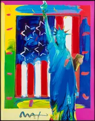 Full Liberty by Peter Max, Acrylic on Lithograph, sold Feb 2025