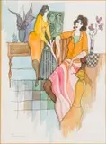Untitled by Itzchak Tarkay, Watercolor, sold Feb 2025