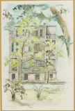 General Francis S. Bartow House, Savannah by Eleanor Dillard, c. 1977, Watercolor, sold Feb 2025