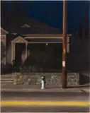 Night Scene with Fire Hydrant by Don Williams, 1989, Pastel on Paper, offered Feb 2025