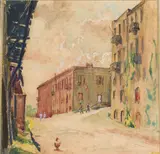 River Street Savannah by Christopher A. D. Murphy, Watercolor and Gouache on Paper, sold Feb 2025