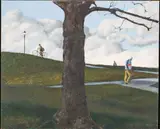 The Bicyclist by Anthony Palliser, Oil on Canvas, offered Feb 2025