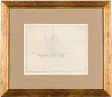 Sloop Near Savannah by Christopher A. D. Murphy, Graphite Sketch on Rice Paper, offered Feb 2025