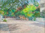 Street Scene by Chevis Clark, Oil on Canvas, sold Feb 2025