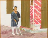 Blind Woman by Preston Russell, Oil on Canvas, sold Feb 2025