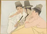 Vendeur de Masques Chinois by Paul Jacoulet, Woodblock, offered Feb 2025