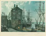 Savannah, River Street by Moonlight in by John Stobart, 1842, Lithograph, sold Feb 2025