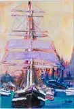 Sailing Ship Near Rouen by Jean-Jacques Morvan, Oil on Canvas, offered Feb 2025