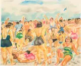 Coney Island by George E. Durant, Pastel, sold Feb 2025