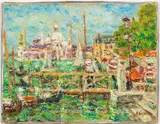 Les Gondoliers by B. Richard, Oil on Canvas, offered Feb 2025