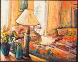 Interior by Pei Yang, Oil on Canvas, sold Feb 2025
