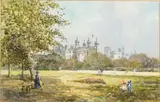 Tower of London by John Sutton, Watercolor, sold Feb 2025