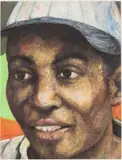 James 'Cool Papa' Bell by Timothy Harney, 1999, Pastel and Mixed Media on Paper, sold Oct 2024
