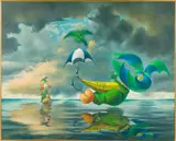 El Gran Viaje (A Great Trip) by Ulises Bretaña Hevia, 2004, Oil on Canvas, sold Oct 2024