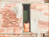 Woman with Bricks Wall by Niels Moleiro Luis, Oil on Canvas, sold Oct 2024