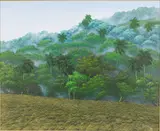 Misty Mountain with Palm Trees by Y. S. Sobre, 1995, Oil on canvas, sold Oct 2024