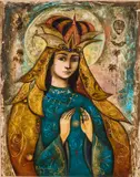 Virgin Mary by Carlos Guzmán, 2008, Oil on Canvas, sold Oct 2024