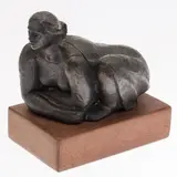 Squatting Woman by R. Medina, Bronze Sculpture, sold Oct 2024