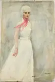 Portrait of Barbara Stanwick by Richard McKenzie, Oil on Canvas, offered Oct 2024