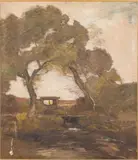 Landscape by Frederick W. Kost, Oil on Canvas, sold Oct 2024