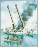 The Burning of the Clifton by C. L. Peterson, Watercolor, sold Oct 2024