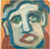 Head of a Man by Norman Goodwin, Oil on Board, sold Oct 2024