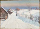 Snow Scene by Joshua Kaganove, Oil on Canvas, offered Oct 2024