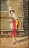 A Spanish Beauty by H. Agniles, Oil on Board, offered Oct 2024